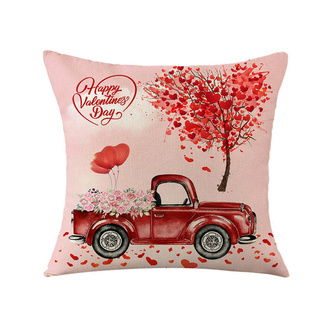 Valentines Day Pillow Covers Plaid Valentines Throw Pillowcase Linen Cushion Case for Home Decor