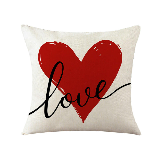 Valentine Pillow Covers Love Heart Valentine's Day Decorative Throw Pillows Cases Decor for Home Sofa Bed