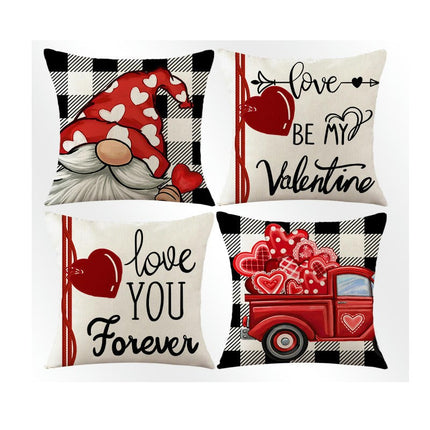Valentine Pillow Covers Love Heart Valentine's Day Decorative Throw Pillows Cases Decor for Home Sofa Bed