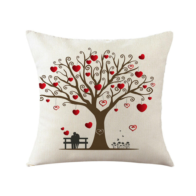 Valentine Pillow Covers Love Heart Valentine's Day Decorative Throw Pillows Cases Decor for Home Sofa Bed-A