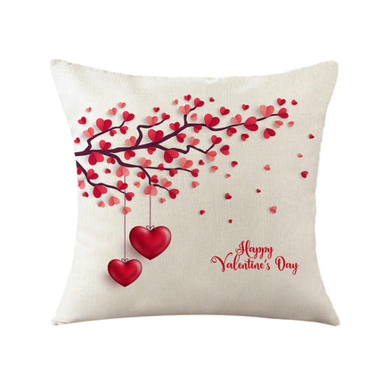 Valentine Pillow Covers Love Heart Valentine's Day Decorative Throw Pillows Cases Decor for Home Sofa Bed-A