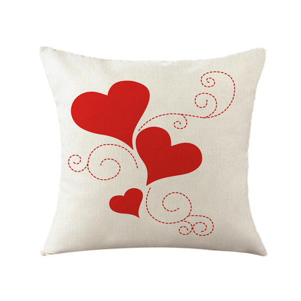 Valentine Pillow Covers Love Heart Valentine's Day Decorative Throw Pillows Cases Decor for Home Sofa Bed-A