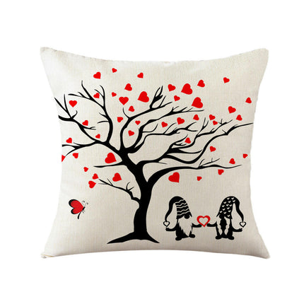 Valentine Pillow Covers Love Heart Valentine's Day Decorative Throw Pillows Cases Decor for Home Sofa Bed-A
