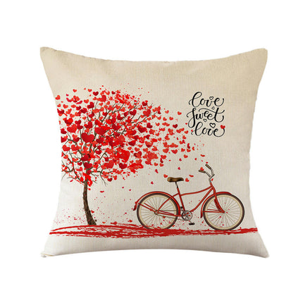 Valentine Pillow Covers Love Heart Valentine's Day Decorative Throw Pillows Cases Decor for Home Sofa Bed-A