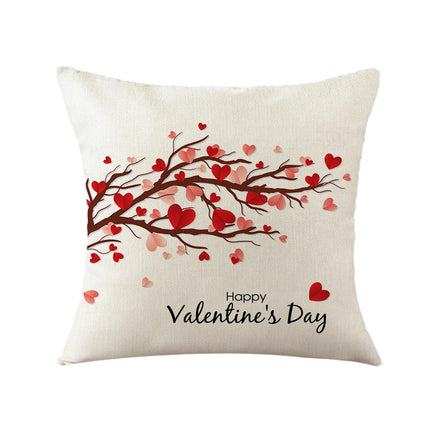 Valentine Pillow Covers Love Heart Valentine's Day Decorative Throw Pillows Cases Decor for Home Sofa Bed-A