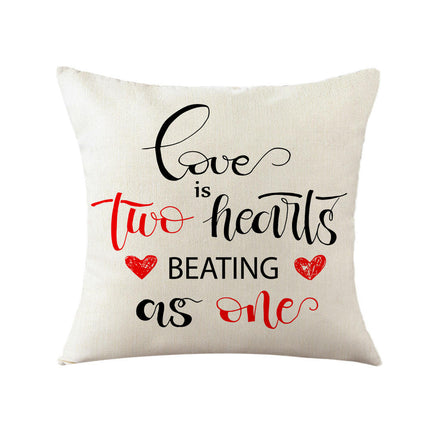 Valentine Pillow Covers Love Heart Valentine's Day Decorative Throw Pillows Cases Decor for Home Sofa Bed-A