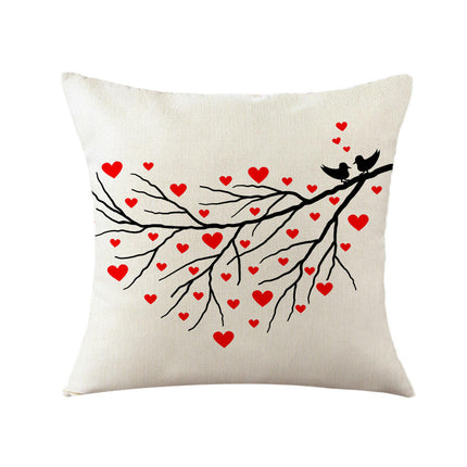 Valentine Pillow Covers Love Heart Valentine's Day Decorative Throw Pillows Cases Decor for Home Sofa Bed-A