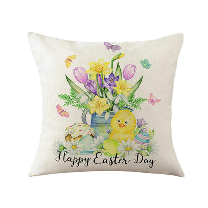 Easter Throw Pillow Covers Easter Decorative Pillow Covers Bunny Eggs Cushion Covers Pillow Cases for Home
