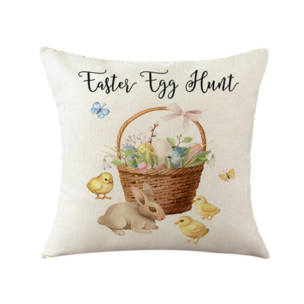 Easter Throw Pillow Covers Easter Decorative Pillow Covers Bunny Eggs Cushion Covers Pillow Cases for Home