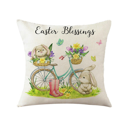 Easter Throw Pillow Covers Easter Decorative Pillow Covers Bunny Eggs Cushion Covers Pillow Cases for Home