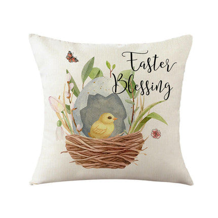 Easter Throw Pillow Covers Easter Decorative Pillow Covers Bunny Eggs Cushion Covers Pillow Cases for Home