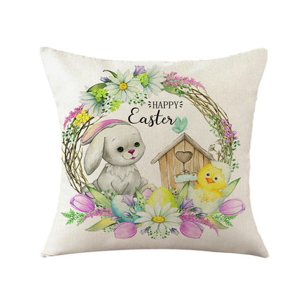 Easter Throw Pillow Covers Easter Decorative Pillow Covers Bunny Eggs Cushion Covers Pillow Cases for Home