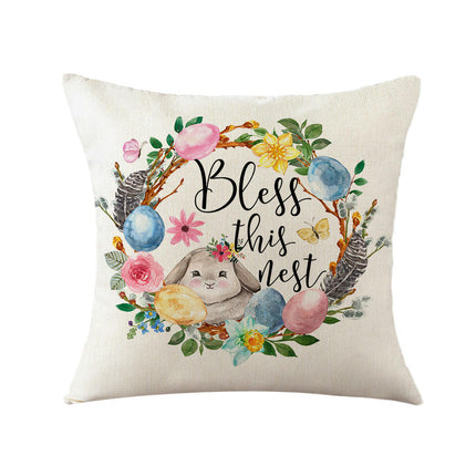 Easter Throw Pillow Covers Easter Decorative Pillow Covers Bunny Eggs Cushion Covers Pillow Cases for Home