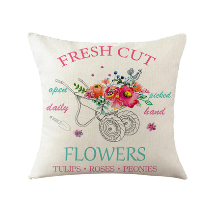 Floral Decorative Throw Pillow Covers Spring Flower Pillows Case Outdoor Cushion Covers for Sofa Home Decor-A