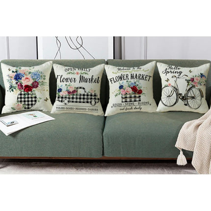 Floral Decorative Throw Pillow Covers Spring Flower Pillows Case Outdoor Cushion Covers for Sofa Home Decor-A
