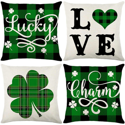 St. Patrick's Day Decorative Throw Pillow Covers Flower Outdoor Cushion Covers for Sofa Home Decor-A