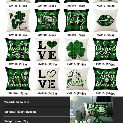 St. Patrick's Day Decorative Throw Pillow Covers Flower Outdoor Cushion Covers for Sofa Home Decor-A