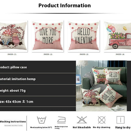 Valentine's Day Decorative Throw Pillow Covers Flower Outdoor Cushion Covers for Sofa Home Decor
