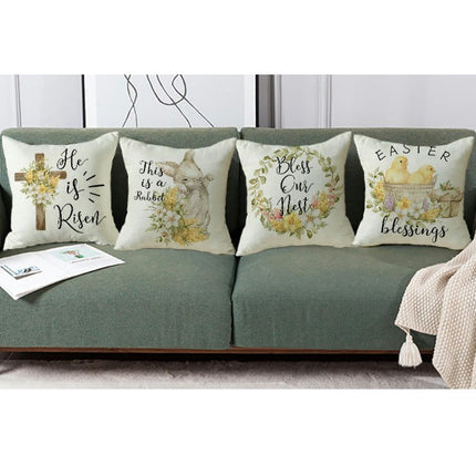 Pillow Cases Easter Bunny Decorative Throw Pillow Covers Outdoor Cushion Covers for Home Sofa Decor-A
