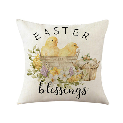 Pillow Cases Easter Bunny Decorative Throw Pillow Covers Outdoor Cushion Covers for Home Sofa Decor-A