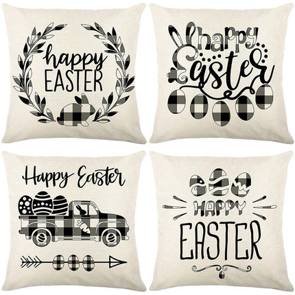 Soft Pillow Cases Easter Decorative Throw Pillow Covers Outdoor Cushion Covers for Home Sofa Decor-A