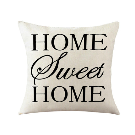 English Decorative Cushion Letters Linen Pillow Cover Pillowcase Cushion Cover for Sofa Throw Pillow Case-A