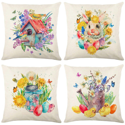 Soft Pillow Cases Easter Decorative Throw Pillow Covers Outdoor Cushion Covers for Home Sofa Decor-B