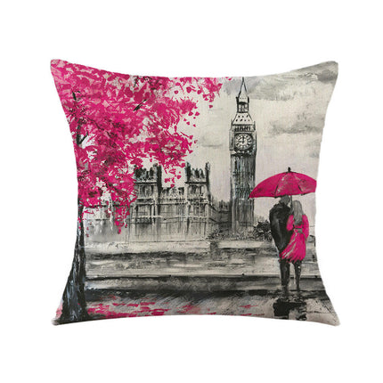 Linen Decorative Throw Pillow Covers Valentine's Day pillowcase Square Cushion Cover Pillowcase for Sofa
