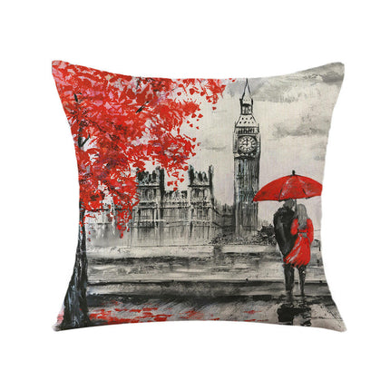 Linen Decorative Throw Pillow Covers Valentine's Day pillowcase Square Cushion Cover Pillowcase for Sofa