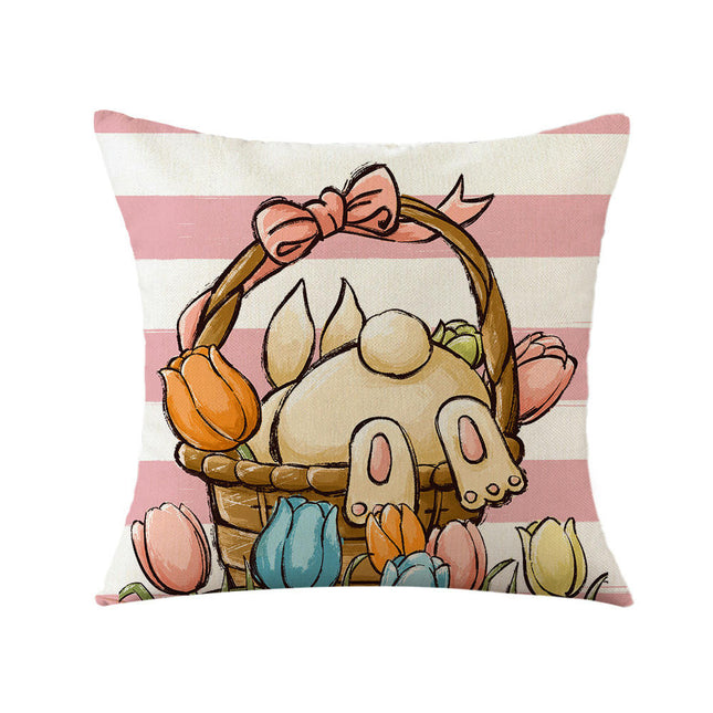 Pink Pillowcase Easter Decorative Throw Pillow Cover Square Pillow Covers For Home Living Room Sofa