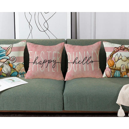 Pink Pillowcase Easter Decorative Throw Pillow Cover Square Pillow Covers For Home Living Room Sofa