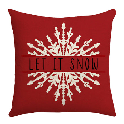 Christmas Pillow Covers Red Christmas Home Snow Throw Pillow Covers Outdoor Couch Sofa Cushion Covers