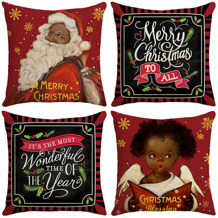 Christmas Decorative Throw Pillow Covers Santa Claus Cushion Covers Sofa Home Pillow Cases