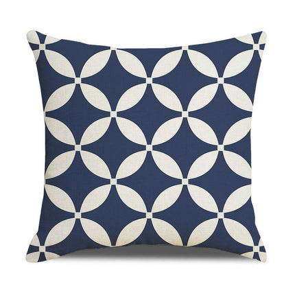 Geometric Linen Cushion Cases Decorative Modern Pattern Soft Square Throw Pillow Covers for Homes