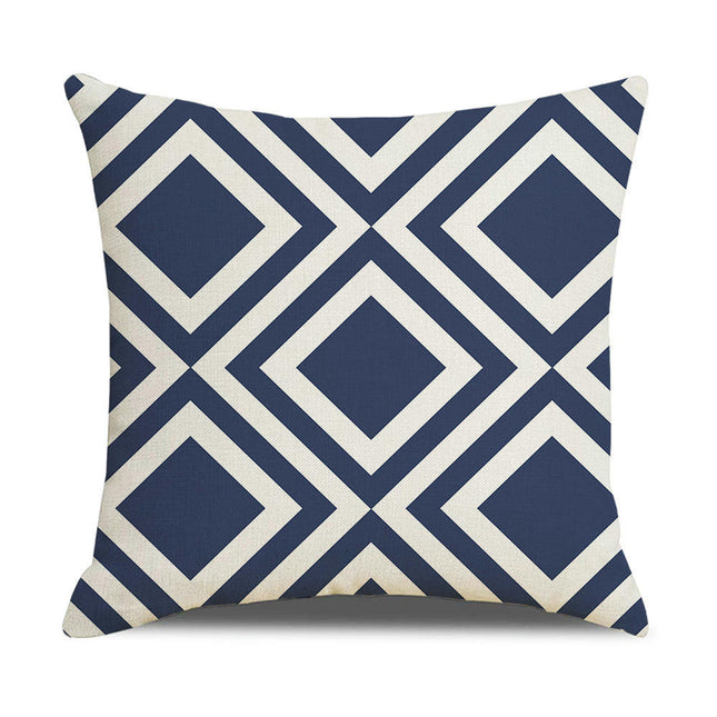 Geometric Linen Cushion Cases Decorative Modern Pattern Soft Square Throw Pillow Covers for Homes