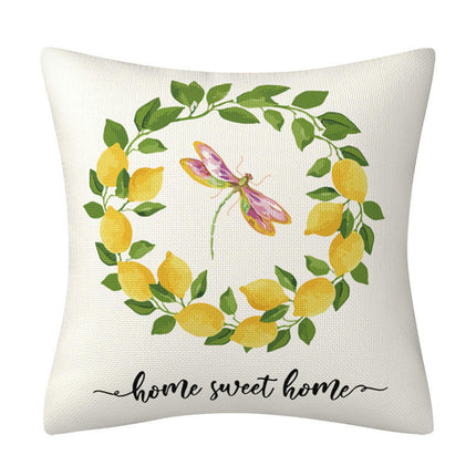 Lemon Throw Pillow Covers Decorative Pillowcases Summer Pillow Cover Outdoor Cushion Cases for Couch Sofa-B1