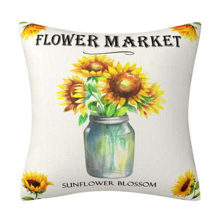 Outdoor Throw Pillow Covers Sunflower Flower Pillowcase Decorative for Home Garden Sofa Couch