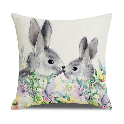 Easter Bunny Decorative Throw Pillow Covers-Eggs Pillows Cushion Case for Sofa Couch Bed Home Outdoor Car