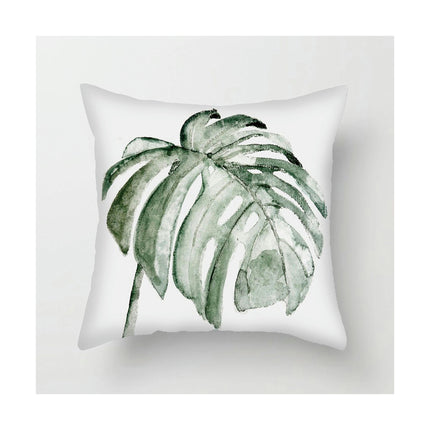 Green Tropical Leaves Throw Pillow Covers Decorative Pillowcase with Hidden Zipper for Sofa Couch Car Decor