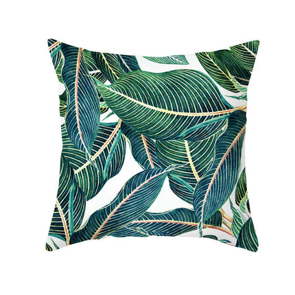 Decorative Throw Pillow Covers Summer Green Plants Square Pillow Cases Outdoor Sofa Home Decor Cushion Covers