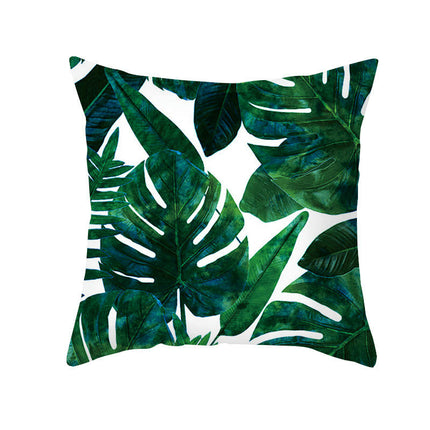 Decorative Throw Pillow Covers Summer Green Plants Square Pillow Cases Outdoor Sofa Home Decor Cushion Covers