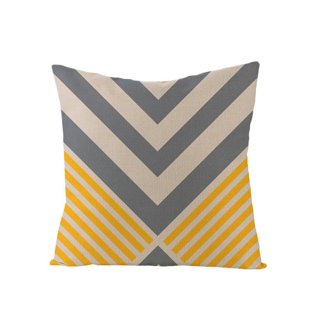 Geometric Pillow Covers Throw Pillowcase-Yellow Decorative Pillow Cover Soft Cushion Case for Home Decor