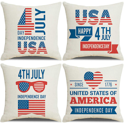 Pillow Covers America Flag Throw Pillow Covers Independence Memorial Day Pillow Cover for Home Decor-A