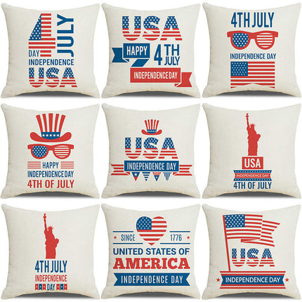 Pillow Covers America Flag Throw Pillow Covers Independence Memorial Day Pillow Cover for Home Decor-A