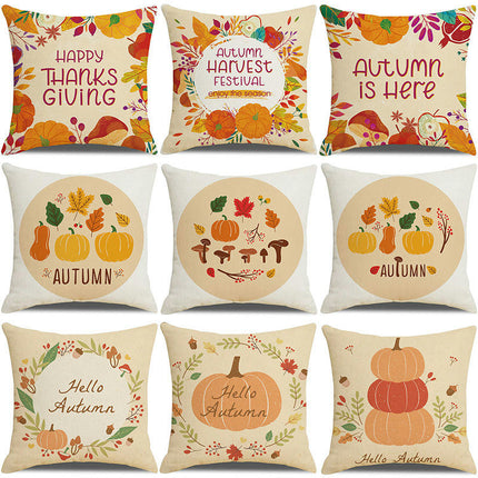 Throw Pillow Covers Thanksgiving Decorative Pillow Cases Soft Fall Pumpkin Autumn Pillow Covers for Sofa