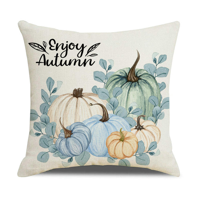 Throw Pillow Covers Pumpkin Maple leaf Autumn Decor Thanksgiving Decorative For Home Sofa Bed-B