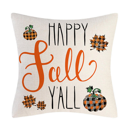 Fall Thanksgiving Pillow Covers Pumpkin Truck Farmhouse Throw Pillowcase Outdoor Cushion Case