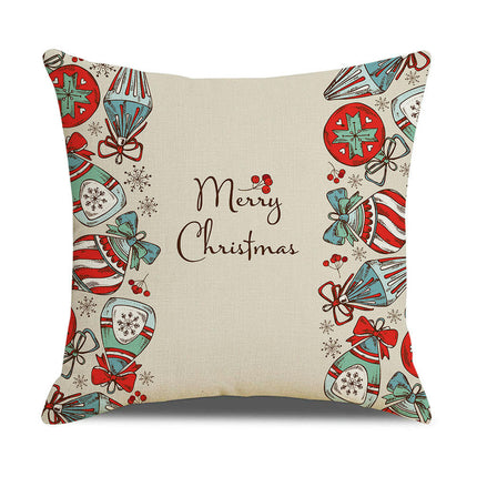Merry Christmas Pillow Cover Christmas Snowflake Throw Pillow Case Square Decorative Cushion Cover for Sofa