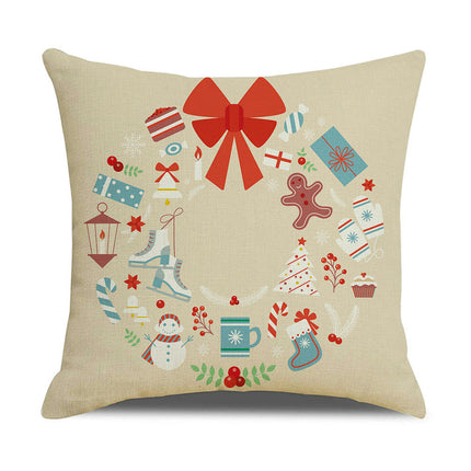 Merry Christmas Pillow Cover Christmas Snowflake Throw Pillow Case Square Decorative Cushion Cover for Sofa
