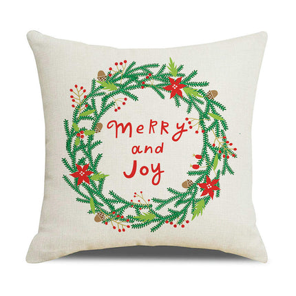 Merry Christmas Pillow Cover Christmas Snowflake Throw Pillow Case Square Decorative Cushion Cover for Sofa